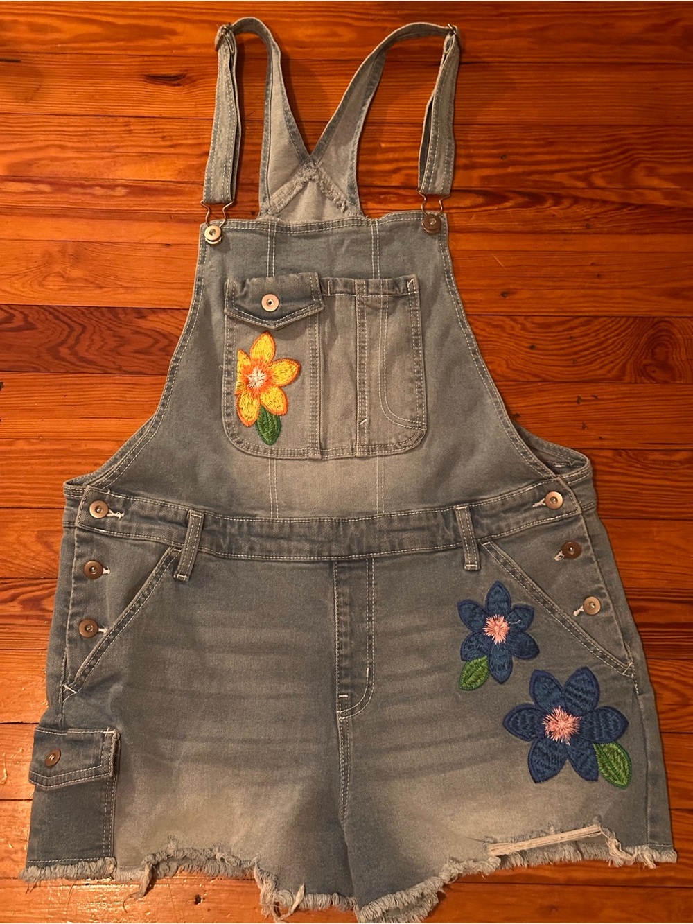 Soft Overall Shorts • Flower • XXL • Denim Utility Outdoors - Picture 3 of 10